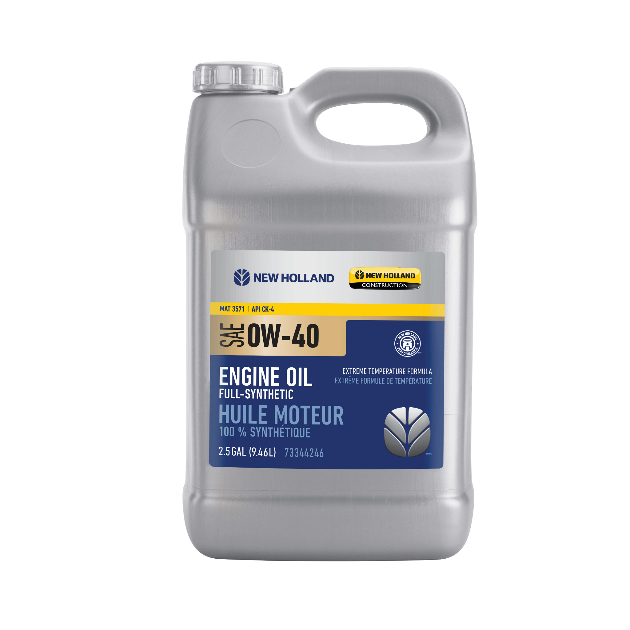 Huile moteur - 0W-40 - Entièrement synthétique - MAT 3571 - 2,5 gal./9,46 L | NEWHOLLANDCE | CA | EN