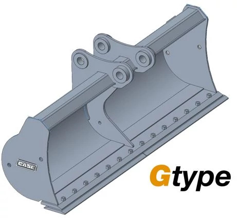 Excavator Bucket - Ditch Cleaning - Bolt-On Cutting Edge - Pin-On - 2100 mm W - 1170 L | CASECE | CA | EN
