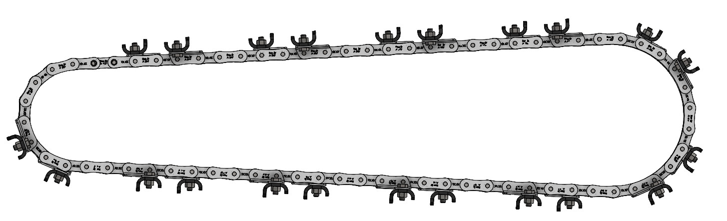 ESTEIRA ALIMENTADORA C/ 22 TRAVESSAS