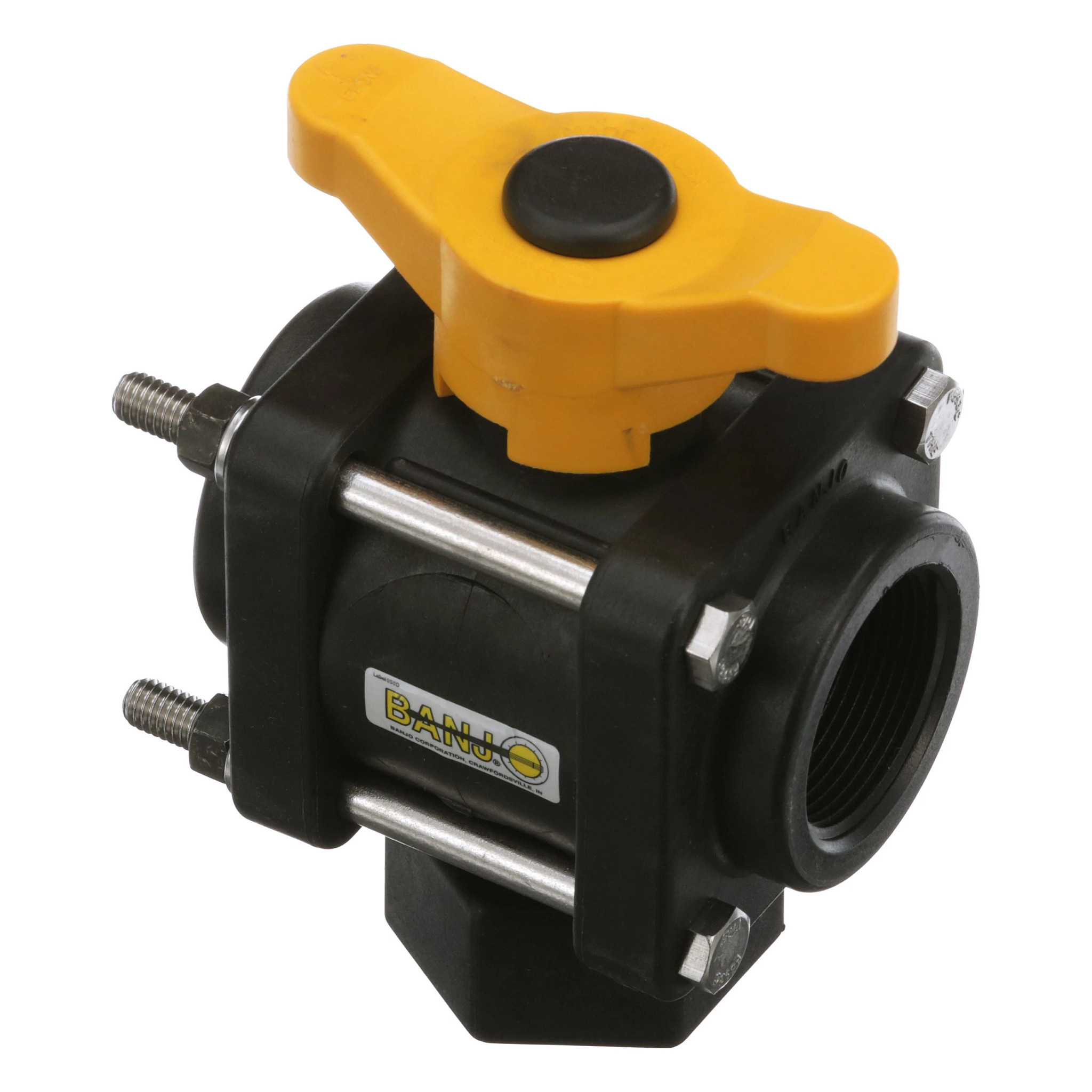 Válvula Banjo de 3 vias - Poli preto