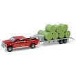1:64 Ram® Pickup with Gooseneck Flatbed Trailer and Round Bales - Ertl
