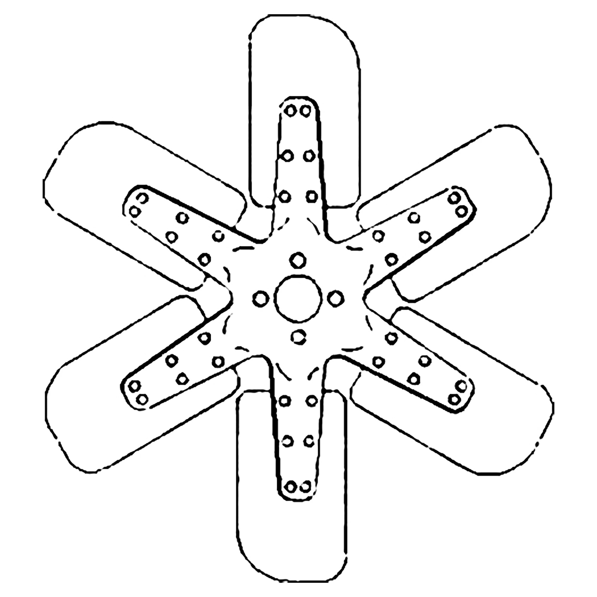 Ventilateur de refroidissement à 6 pales - 107023FP