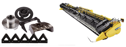 Peças de desgaste FLEETPRO by VV ao lado de uma forrageadeira New Holland FR