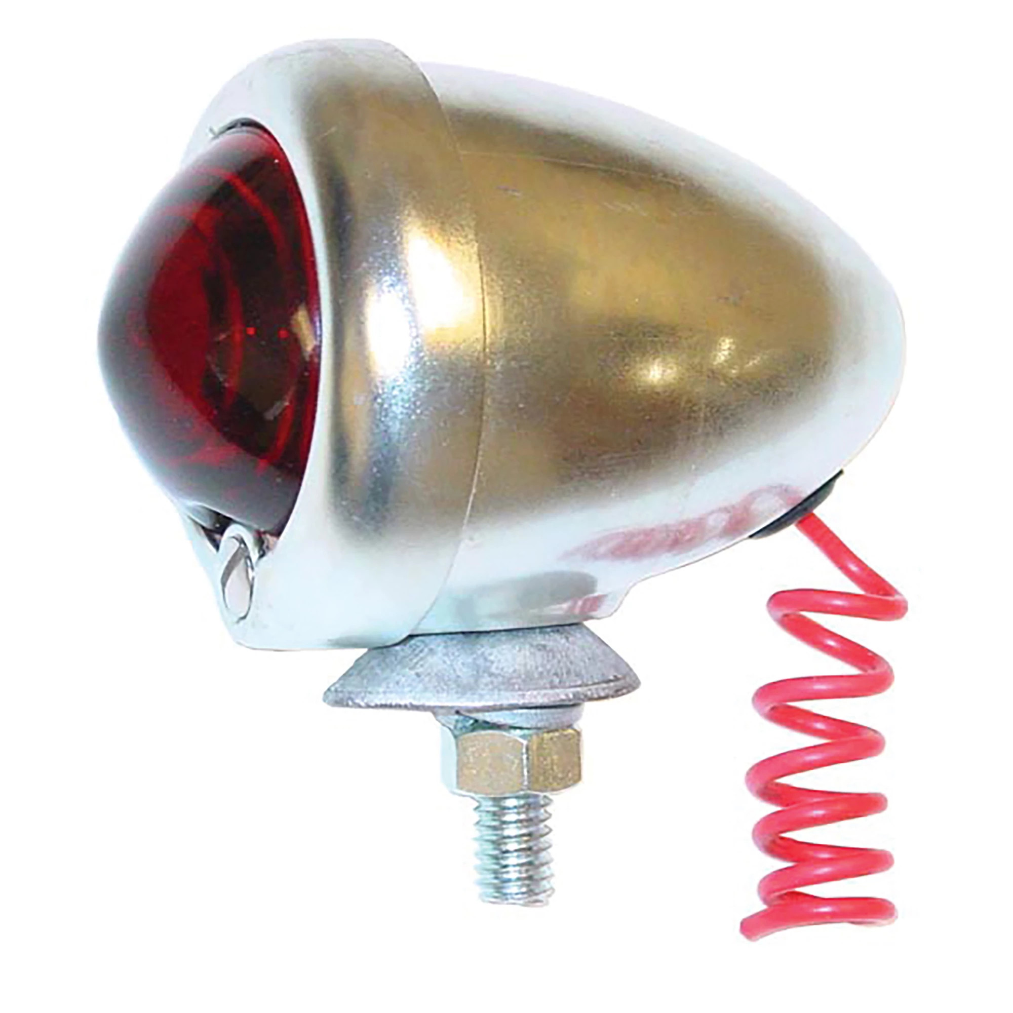 Tail Light Assembly - Bullet-Style - 6-Volt - Silver | CASECE | CA | EN