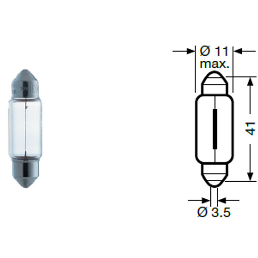 Lâmpada cilíndrica 24 V - 10 W
