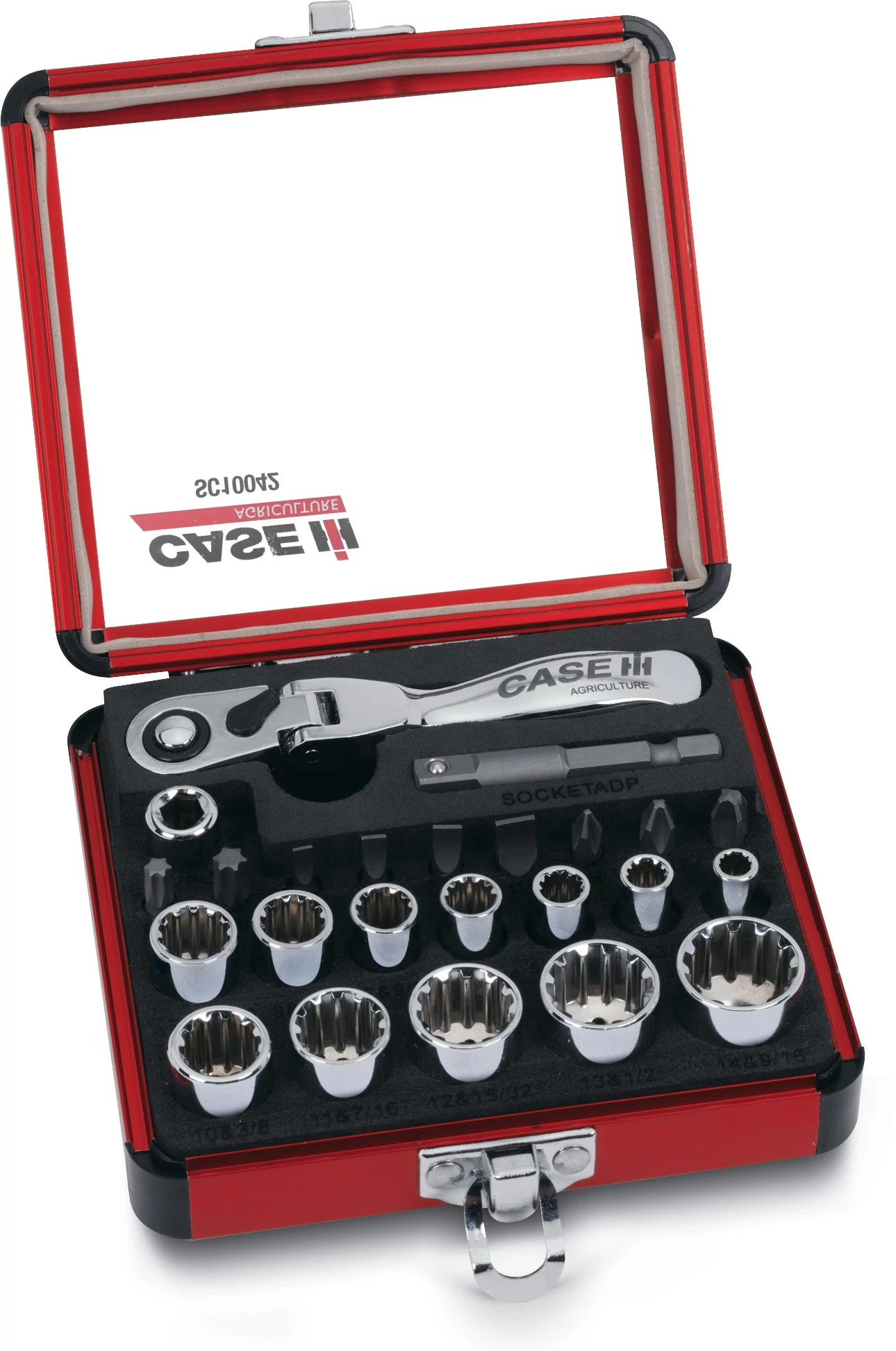 24-Piece Case IH Flex Ratchet and Spline Socket Set - SAE | CASECE | US | EN