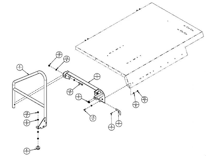Kit do trilho - Tampa do motor
