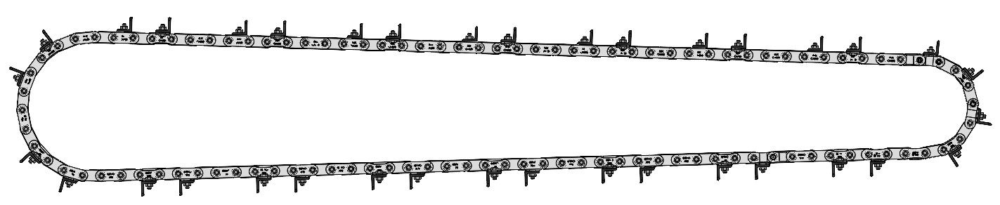 ESTEIRA ALIMENTADORA C/ 36 TRAVESSAS