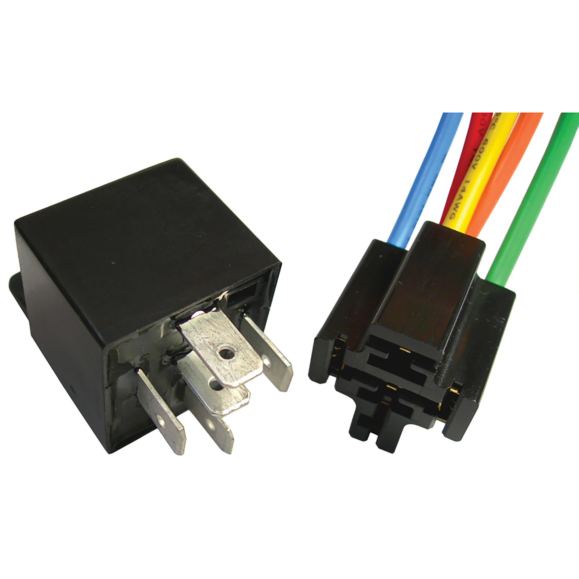 Mini Relay - 5-Pin - SPDT - Resistor Bracket and 5-Pin Connector - 12-Volt - 30-40 Amp | CASECE | US | EN
