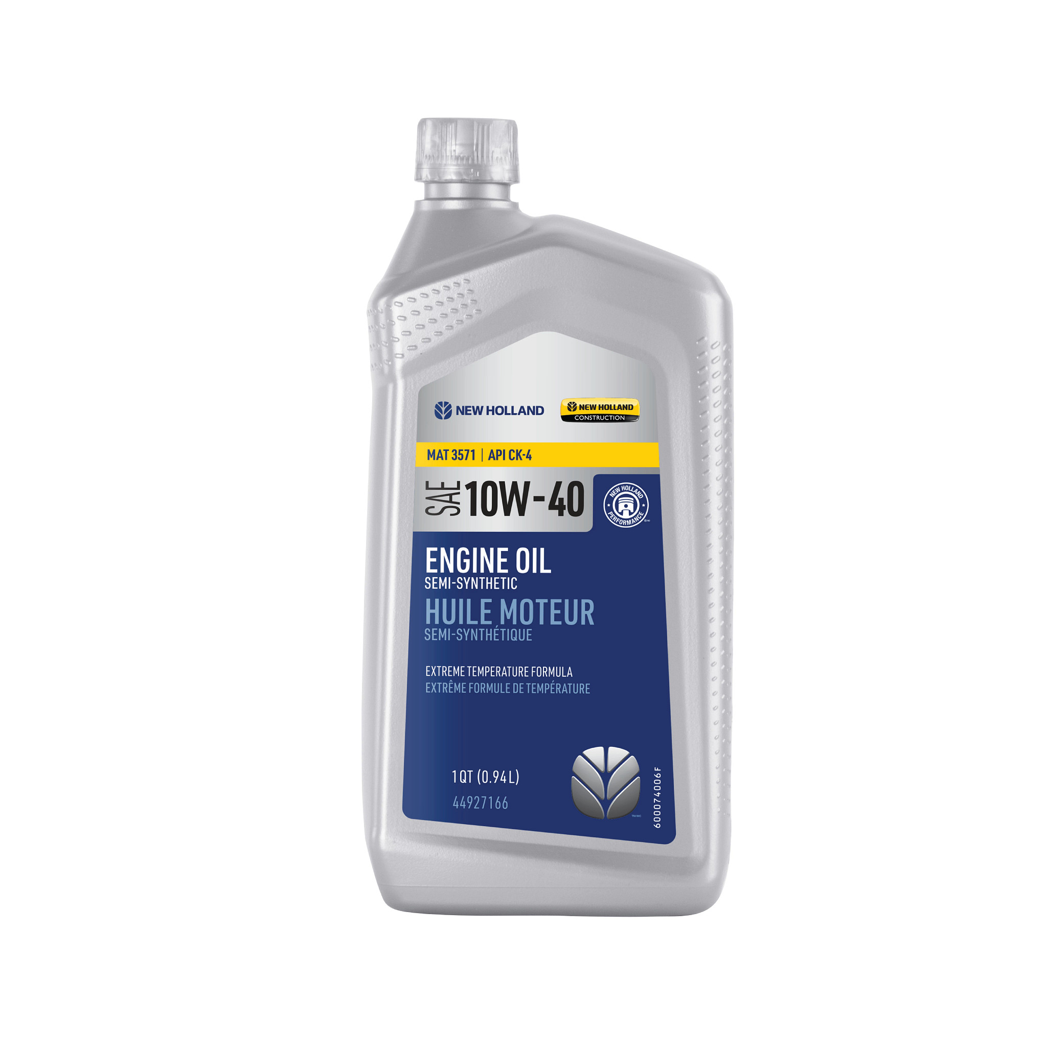 Huile moteur 10W-40 - Entièrement synthétique - MAT 3571 - 1 qt./0,94 L | NEWHOLLANDCE | CA | EN