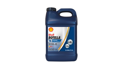 Huile Shell Rotella® T6 pour moteur diesel – SAE 5W-40 – API CK-4, complètement synthétique – 2,5 gal/9,46 L