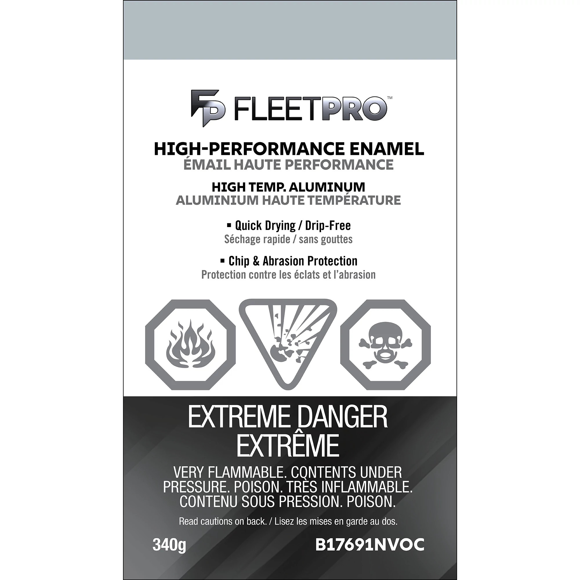 Peinture émail aluminium à température élevée - Faible taux de VOC - Diffuseur aérosol de 12 oz/ 340 g | CASECE | CA | FR