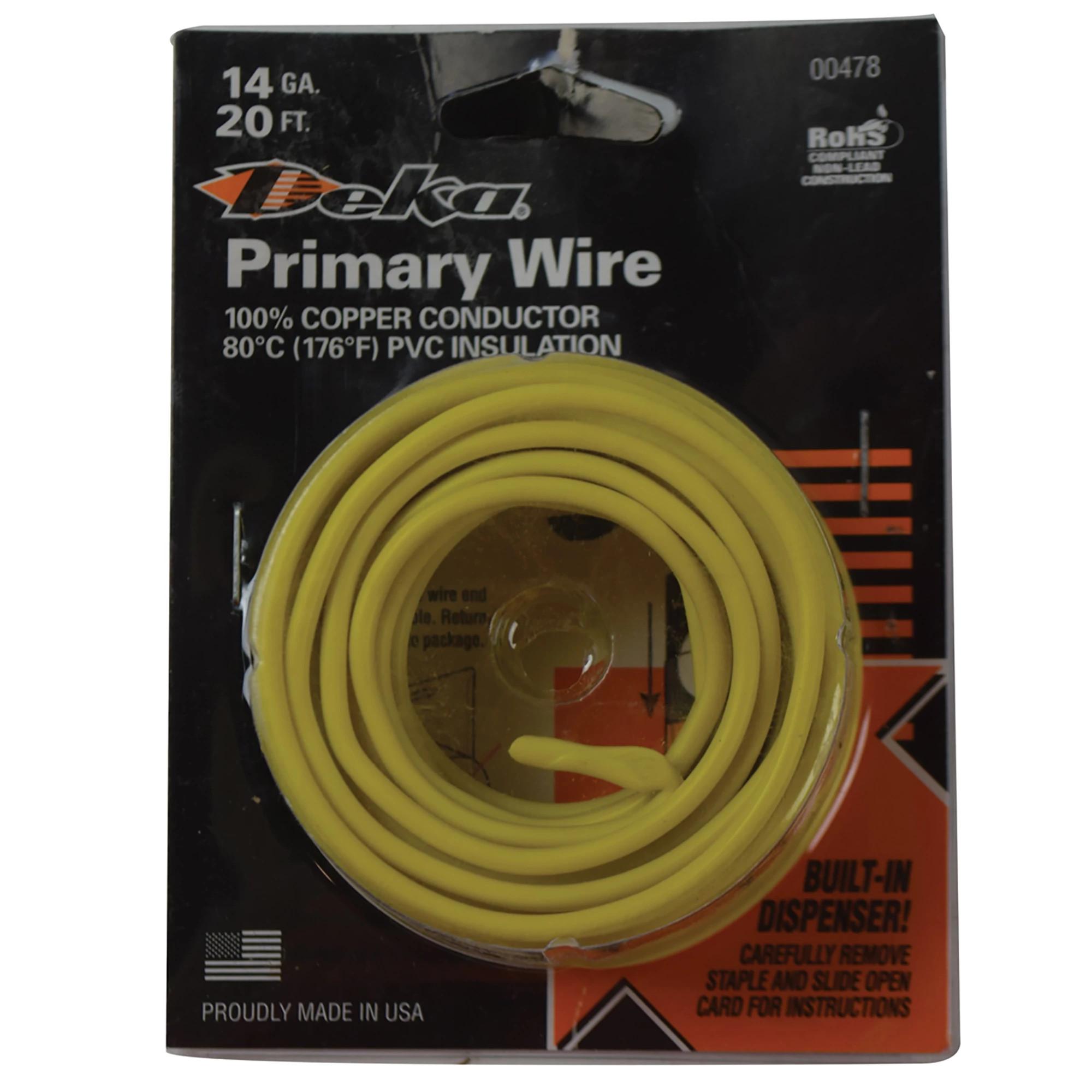 20' Primary Wire - 14-Gauge - Yellow | CASECE | US | EN
