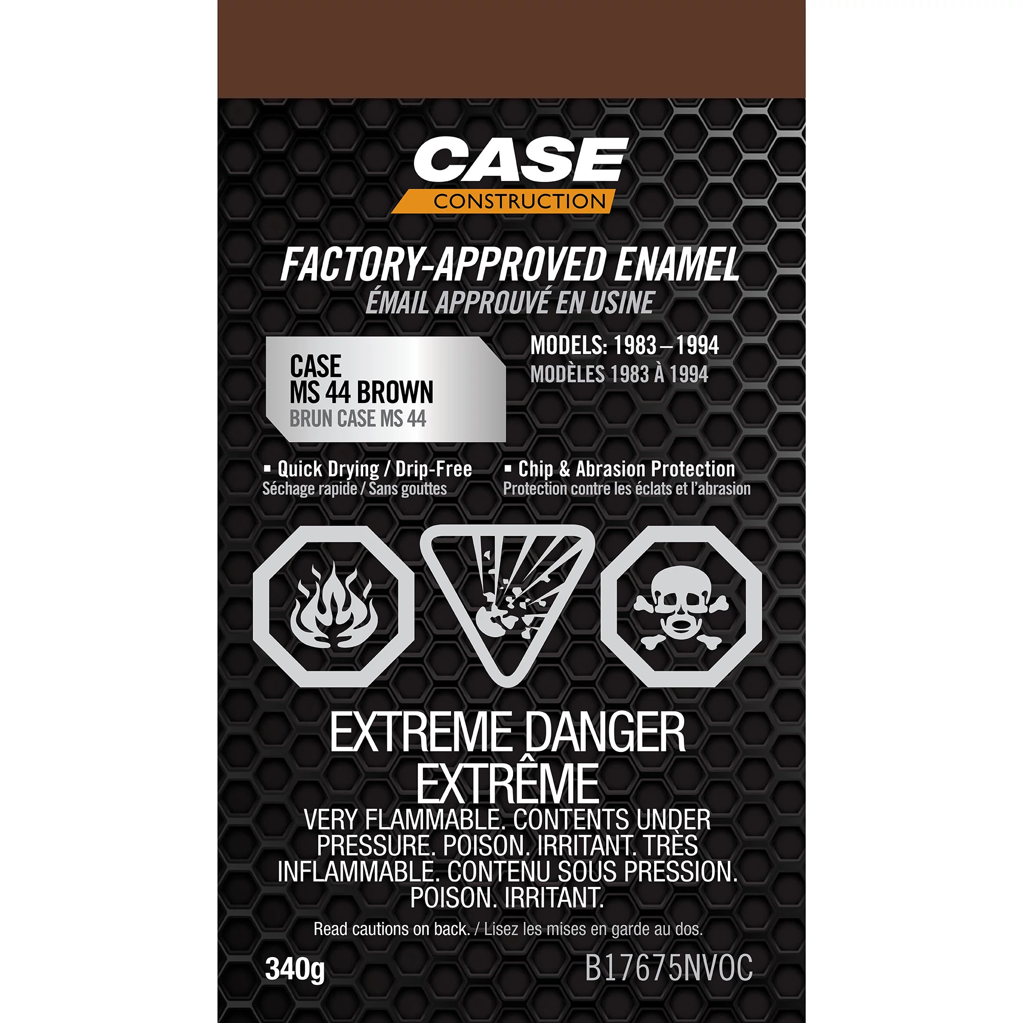 Peinture émail MS 44 marron - Faible taux de VOC - Diffuseur aérosol de 12 oz/ 340 g | CASECE | CA | FR