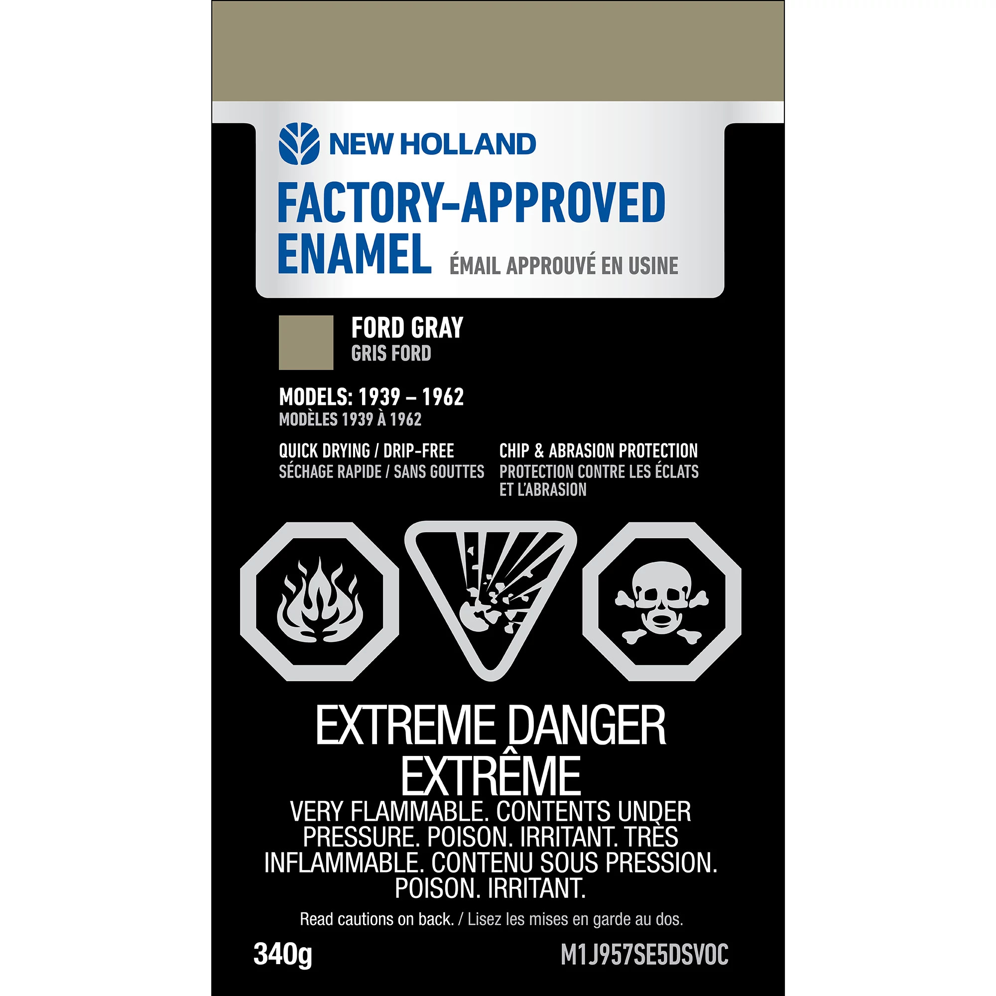 Gray Enamel Paint - Low VOC - 12 oz/340 g Spray Can | NEWHOLLANDCE | CA | EN