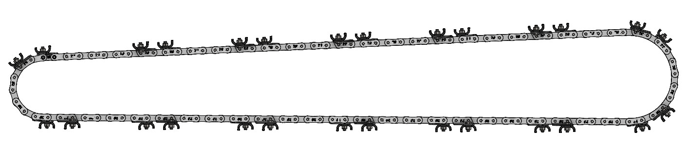 ESTEIRA ALIMENTADORA C/ 42 TRAVESSAS