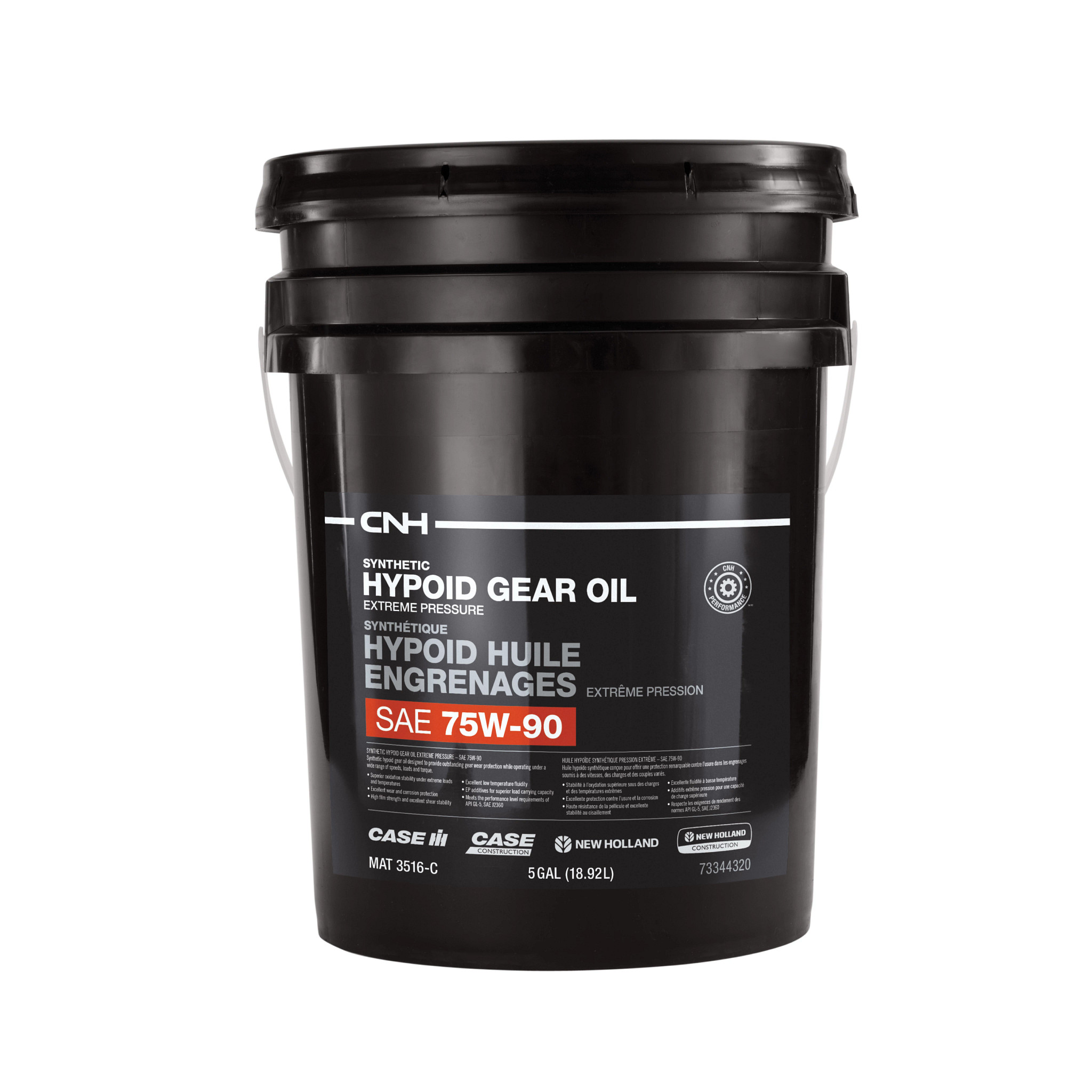 Synthetic Hypoid Gear Oil - 75W-90 - MAT 3516-C - 5 Gal./18.92 L | NEWHOLLANDAG | CA | EN