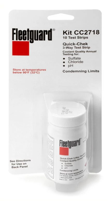 Ensemble de test de liquide de refroidissement à usage intensif à 3 voies Fleetguard® - 10 bandelettes | CASECE | CA | FR
