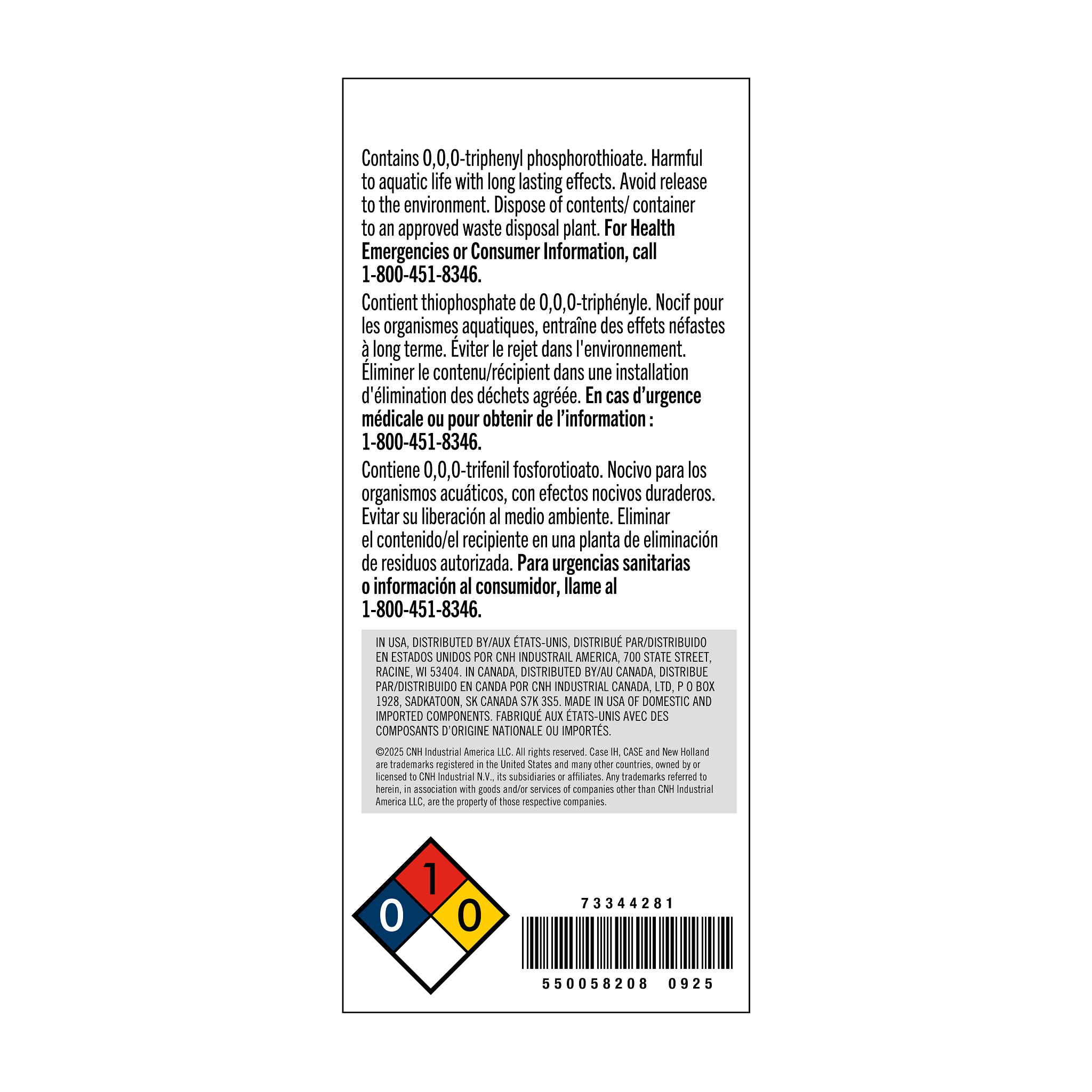 HYDRAULIC OIL | NEWHOLLANDAG | CA | EN