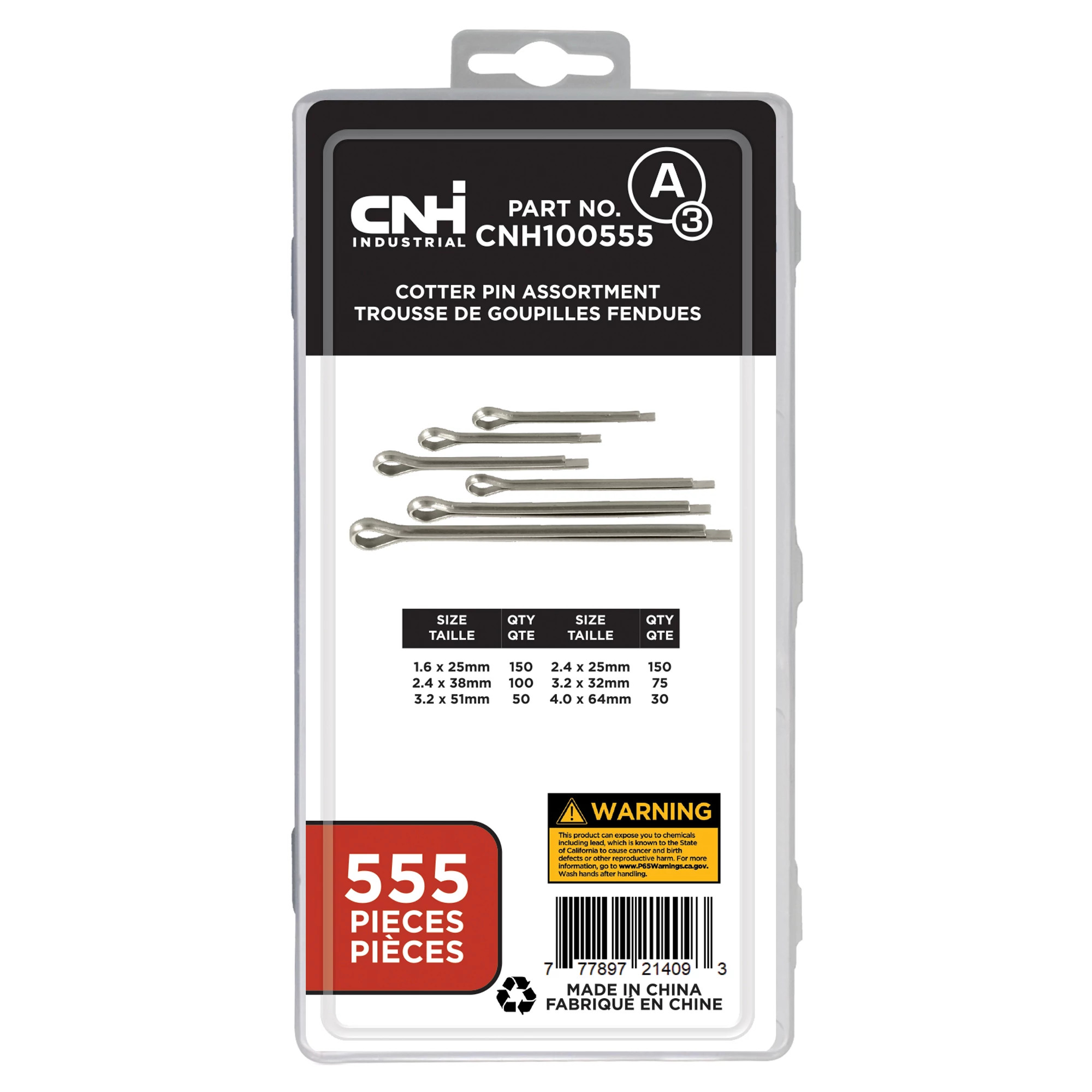 Cotter Pin Kit - Metric - 555 Pieces | STEYR | CA | EN