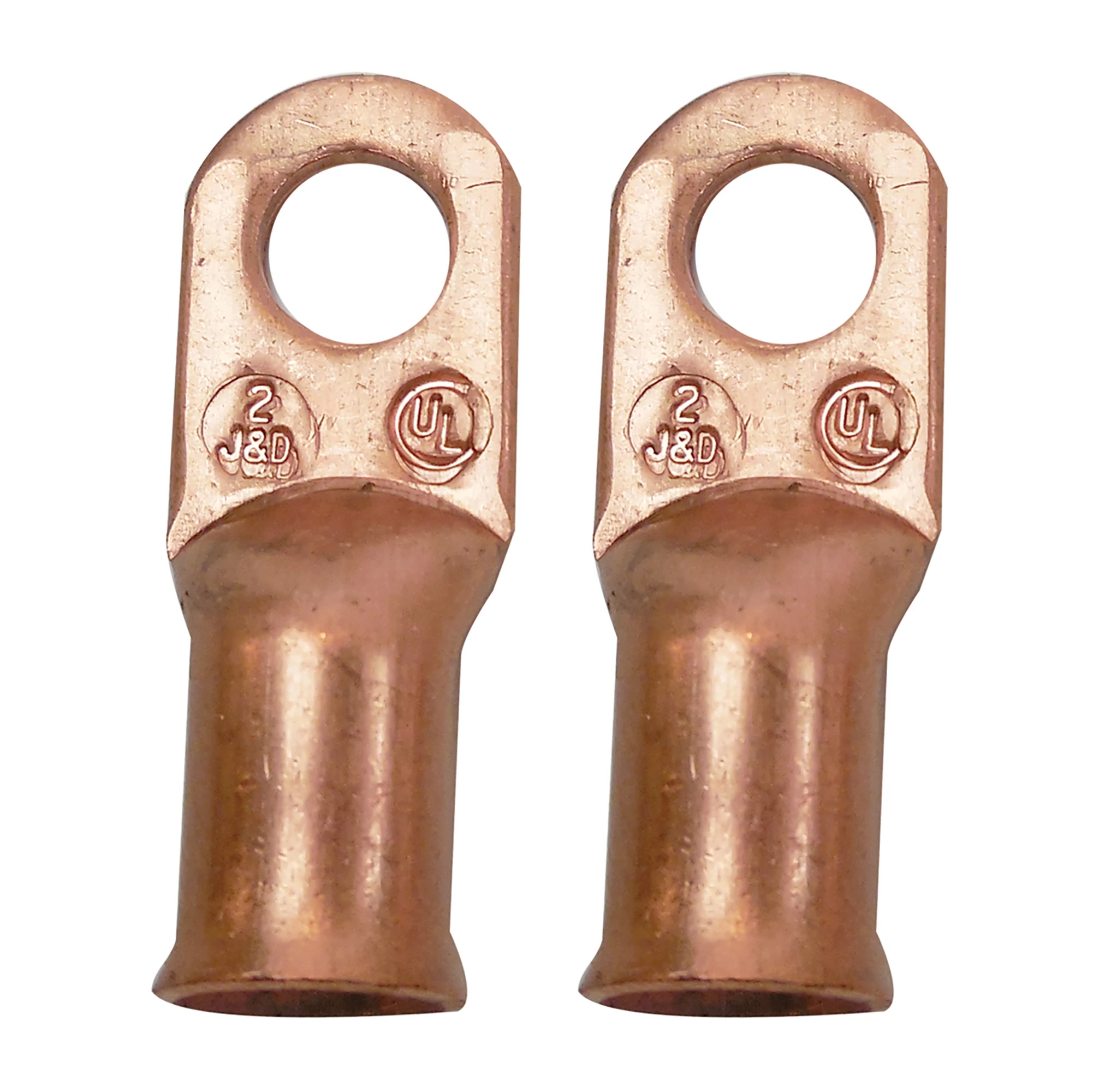 Copper Battery Cable Lugs Kit - 2-Gauge - 5/16