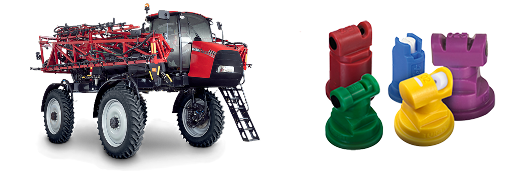 Pontas de Pulverização TeeJet ao lado da Pulverizadora Patriot