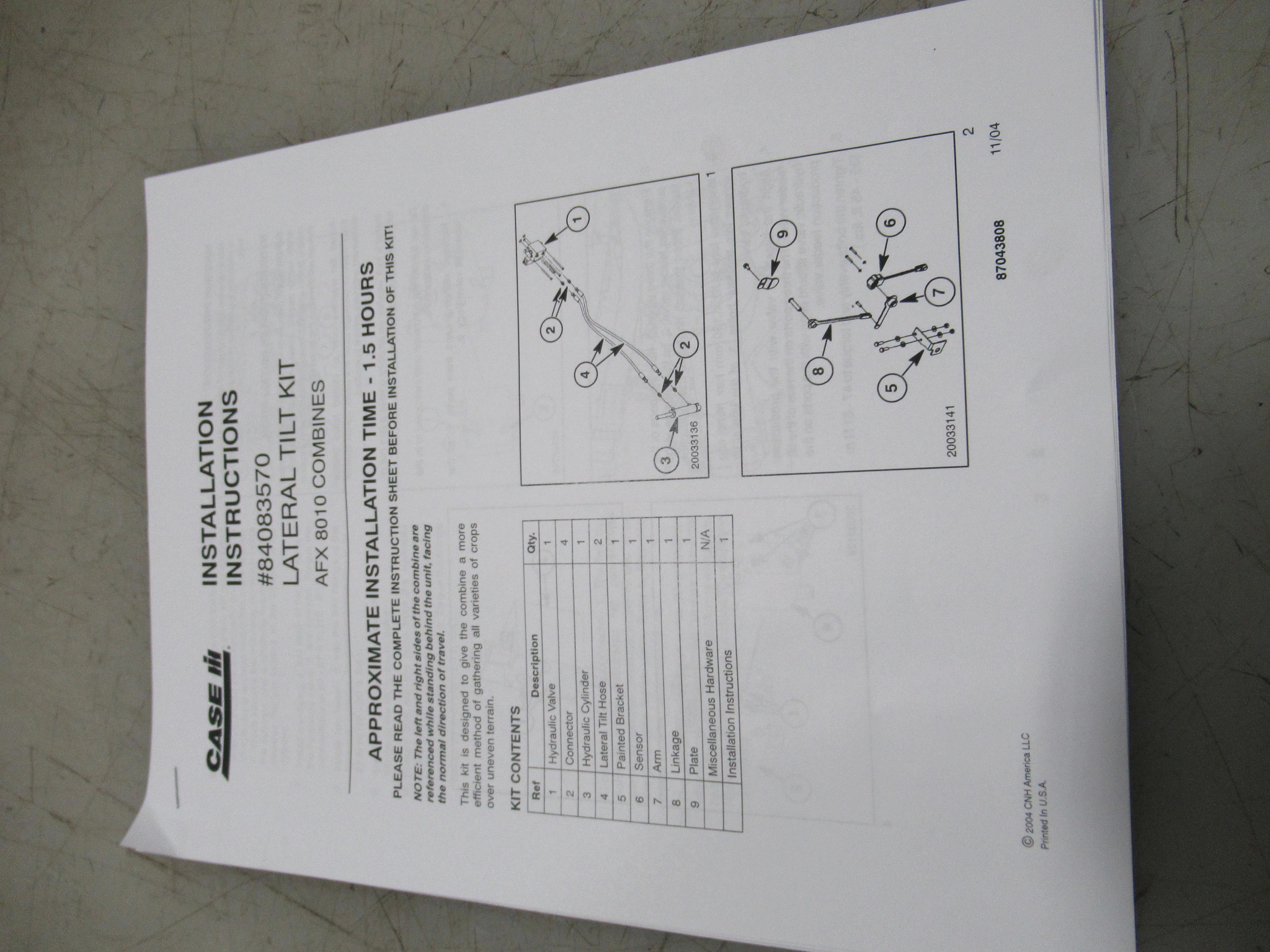 INSTRUCTION | CASEIH | US | EN