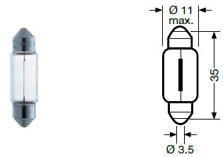 Lâmpada C5W - Torpedo - 24 V - 5 W