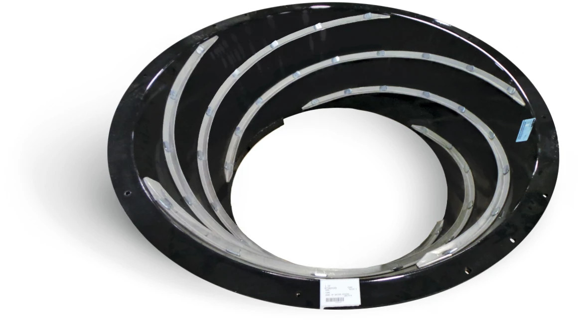 Cone de transição para serviço pesado com palhetas de aço inoxidável