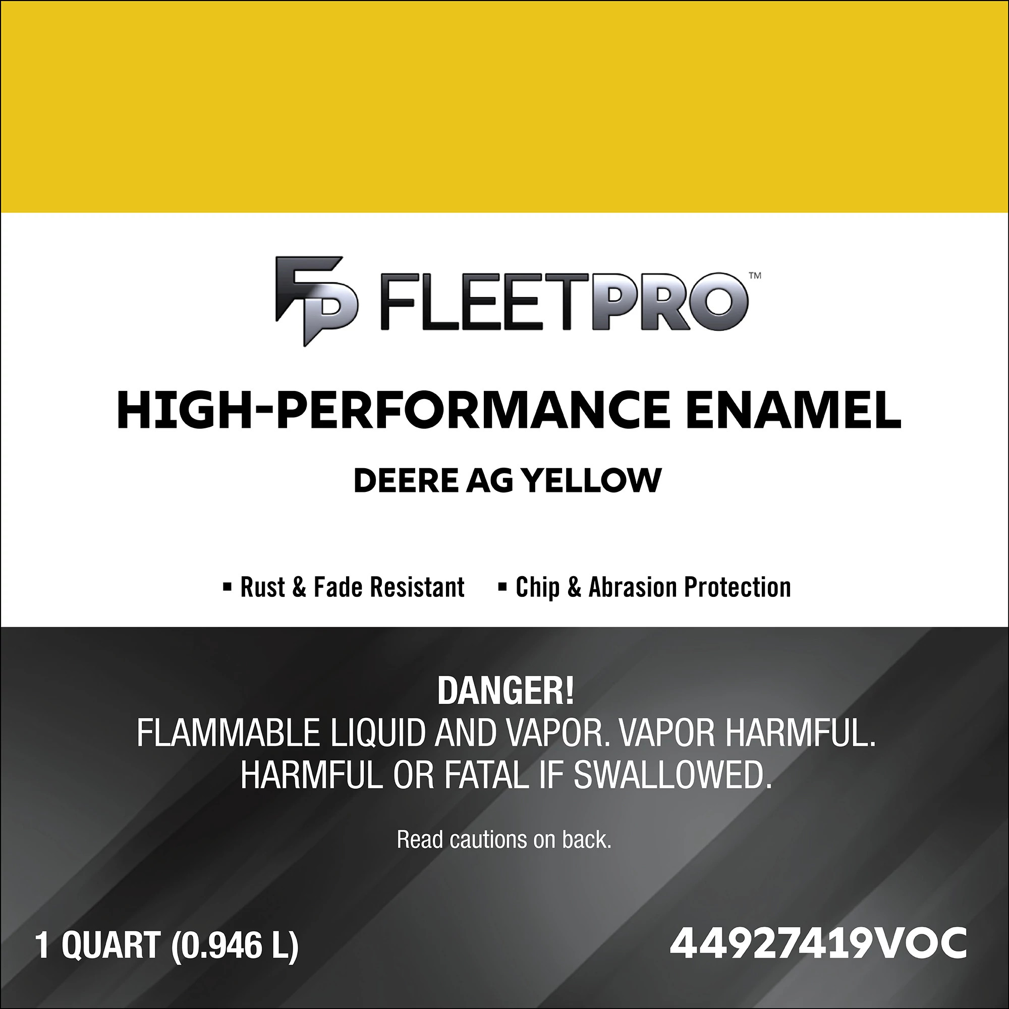Peinture émail jaune Deere Ag - Faible taux de COV - Bouteille d'1 pte/946 ml | CASECE | CA | FR