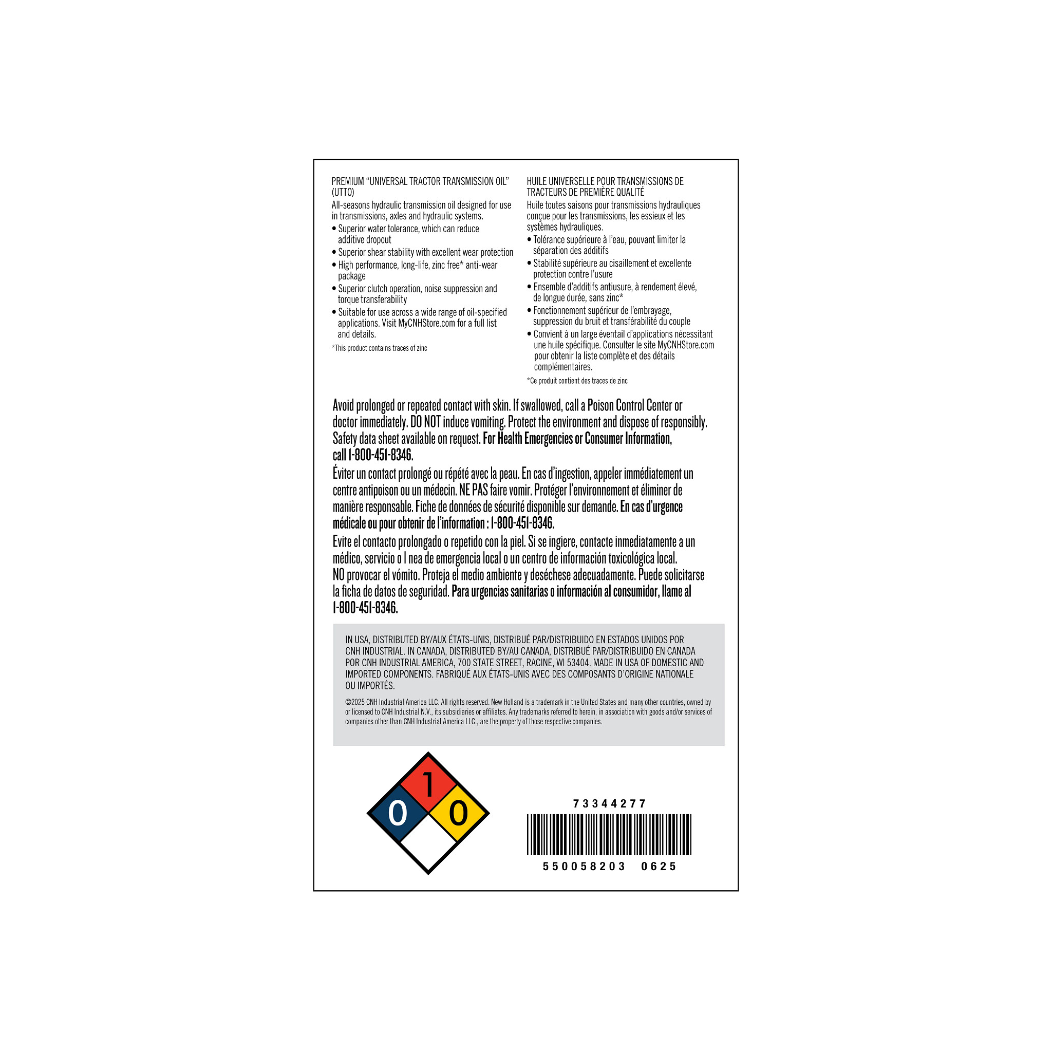 HYDRAULIC OIL | NEWHOLLANDAG | CA | EN