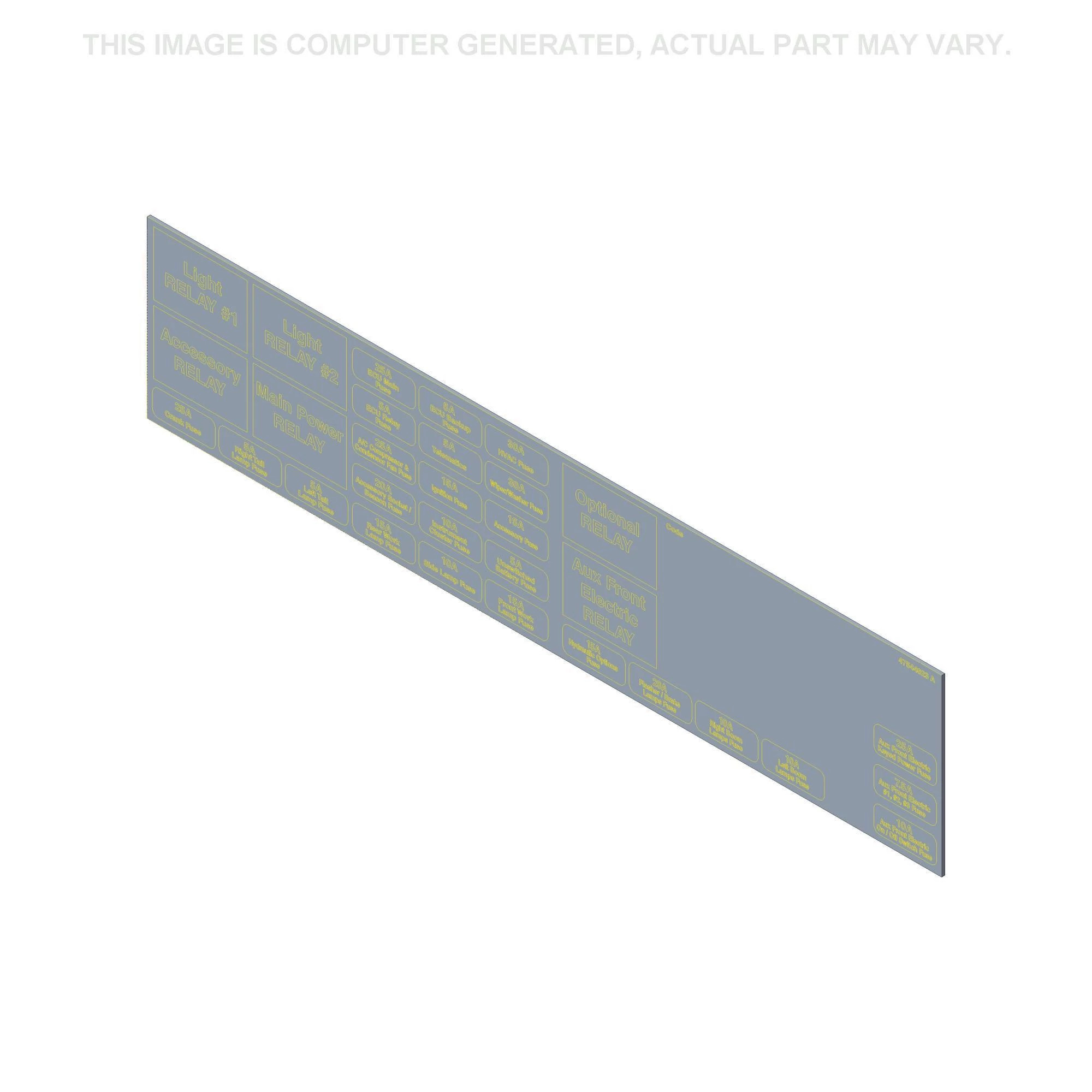 Fuse Box Layout Decal - Mechanical Controls | DEFAULT | CA | EN