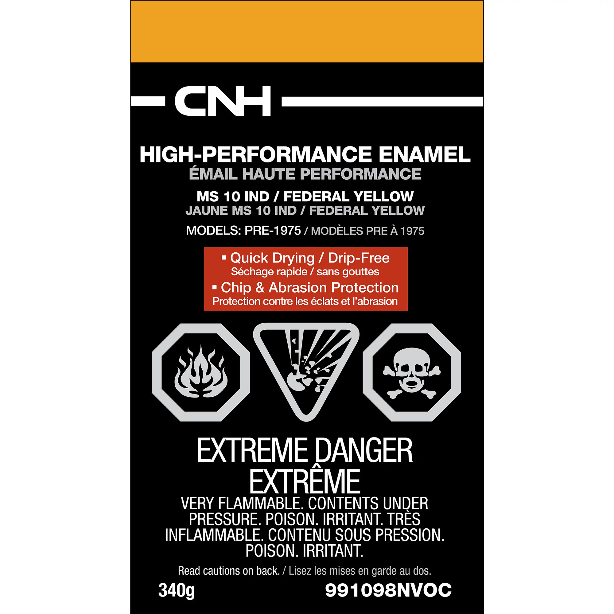 MS 10 Ind/Federal Yellow Enamel Paint - Low VOC - 12 oz/340 g Spray Can | NEWHOLLANDCE | CA | EN