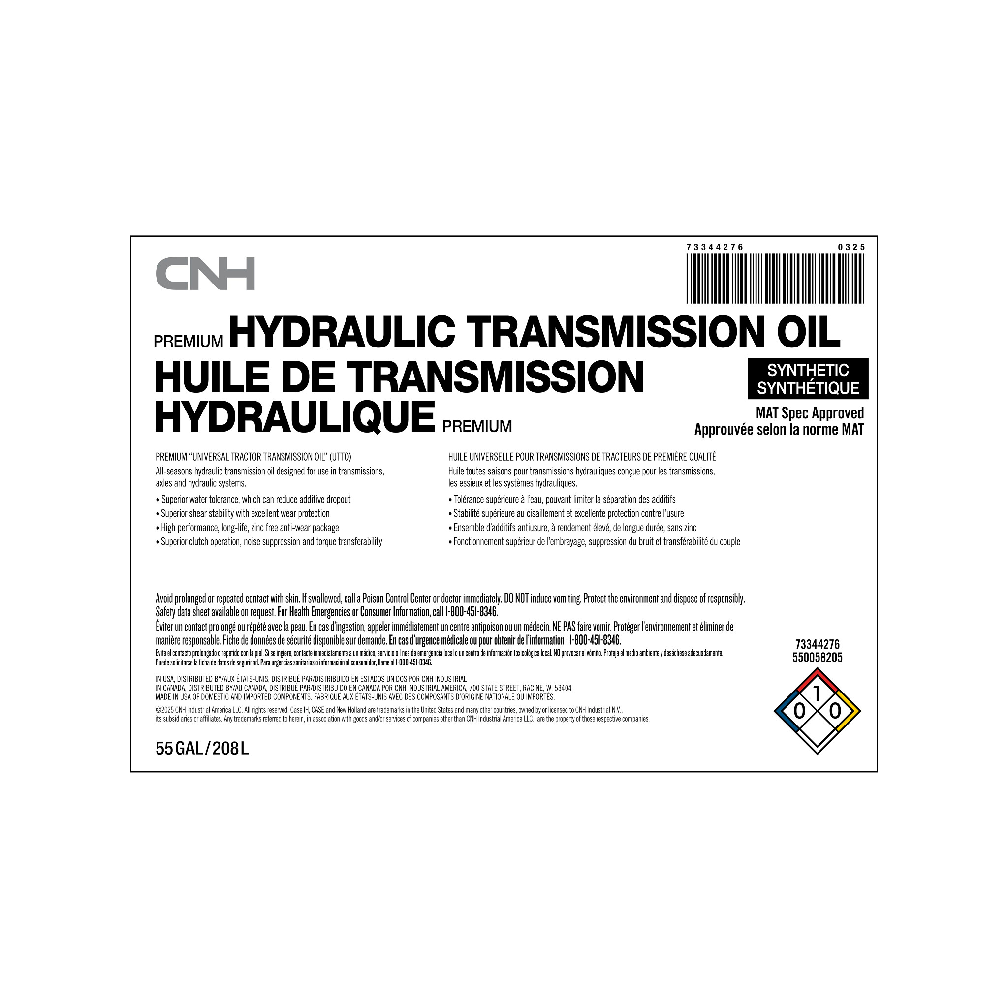 HYDRAULIC OIL | NEWHOLLANDAG | CA | EN