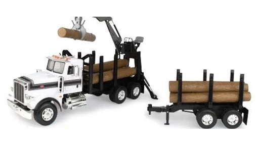 1:16 Peterbilt Model 367 Log Truck With Pup Trailer And Logs - Ertl | CASEIH | US | EN