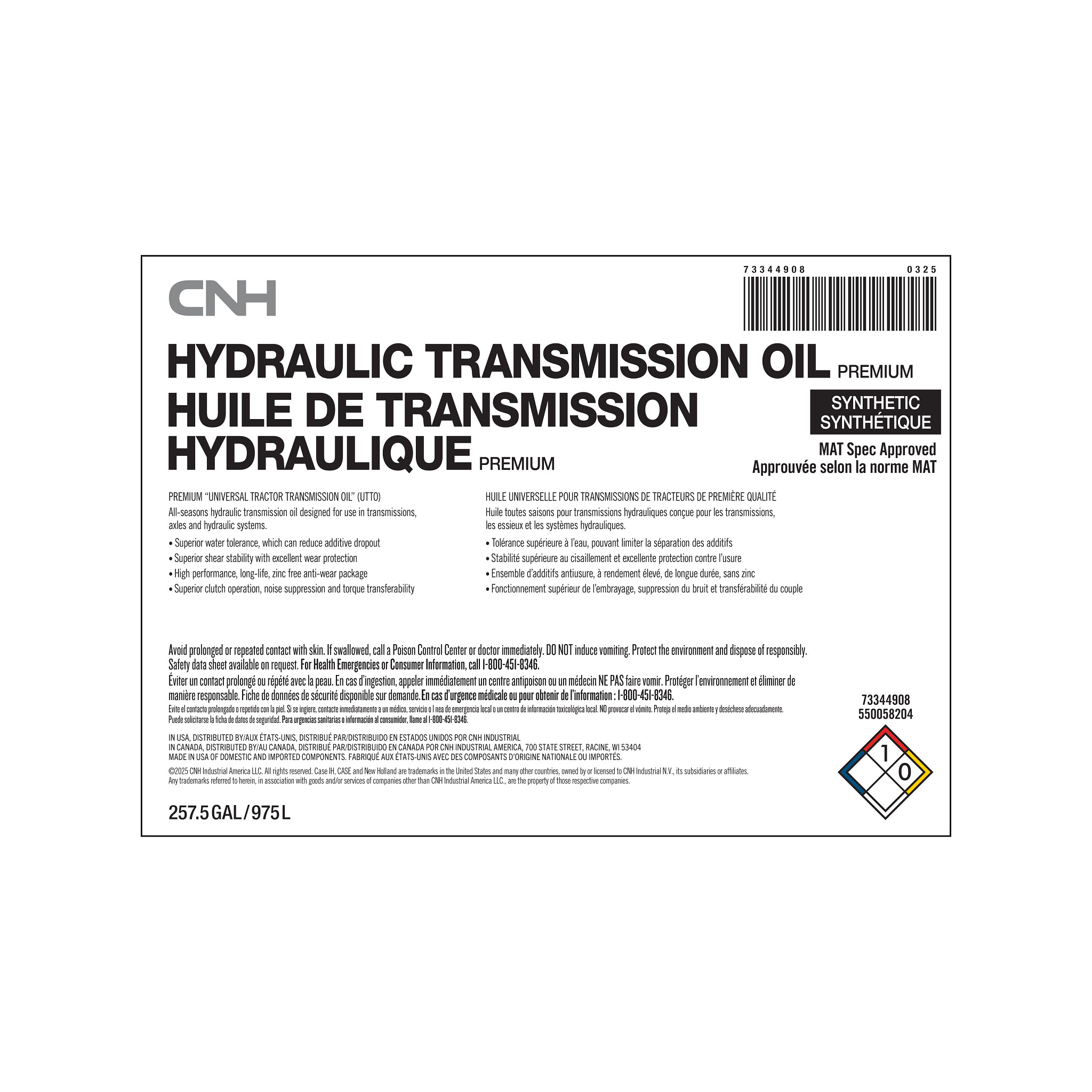 HYDRAULIC OIL | NEWHOLLANDCE | US | EN