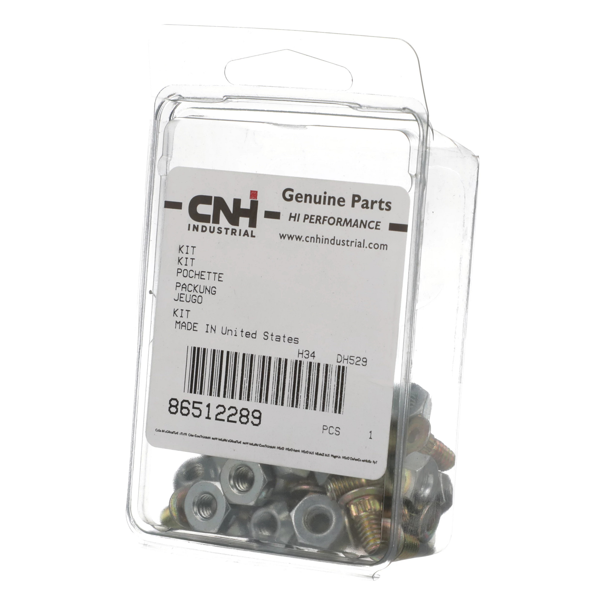 Kit de parafusos e porcas de 1/2"