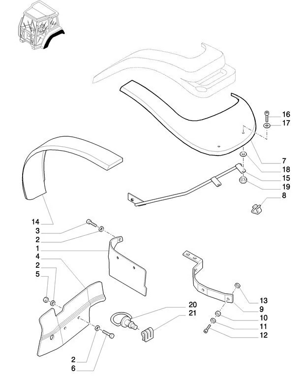Kit de extensão de guarda-lamas traseiro para guarda-lamas estreitos - Extensões de 75 mm