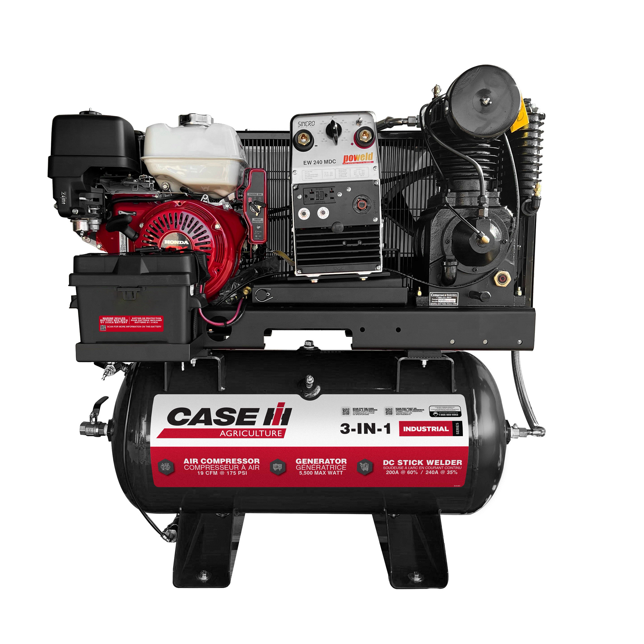 Honda Air Compressor - Truck Mount - 19 CFM @ 175 PSI | CASEIH | CA | EN