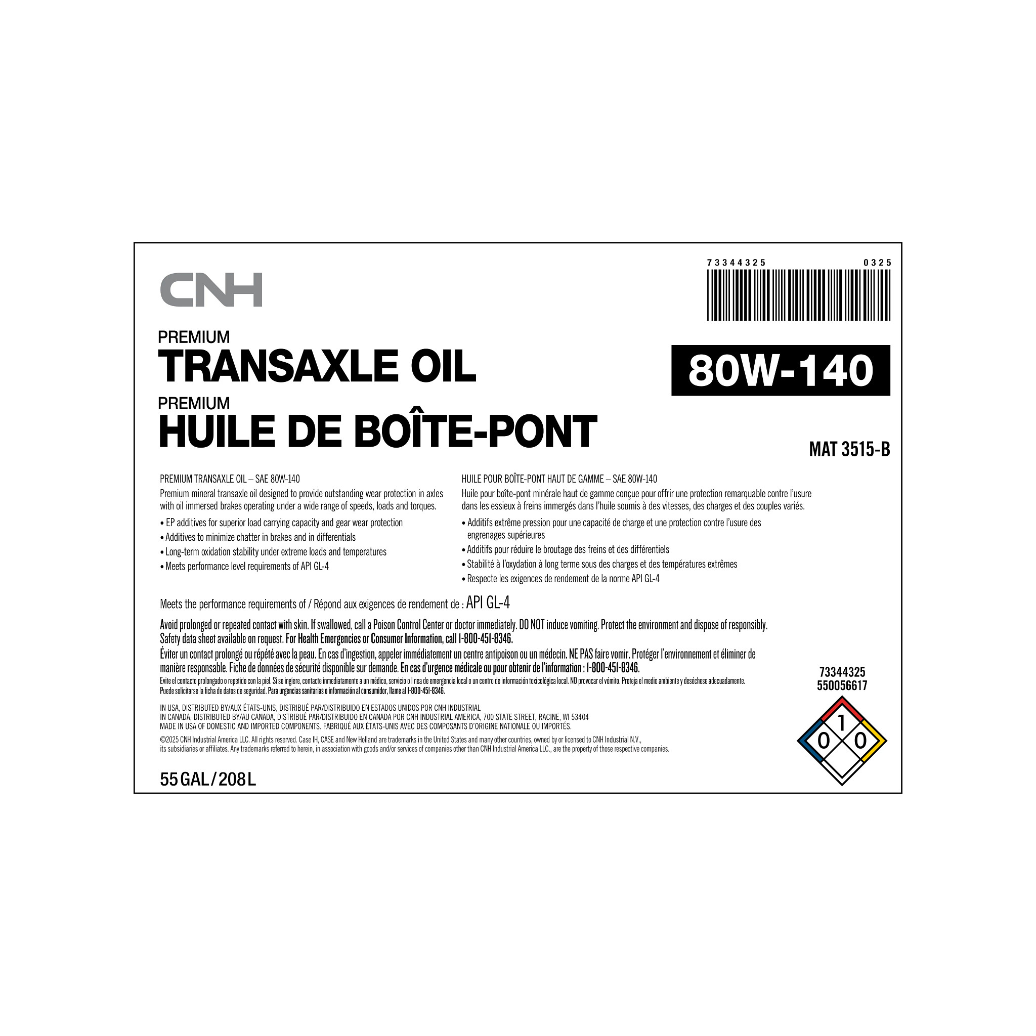 TRANSMISSION OIL | NEWHOLLANDAG | CA | EN