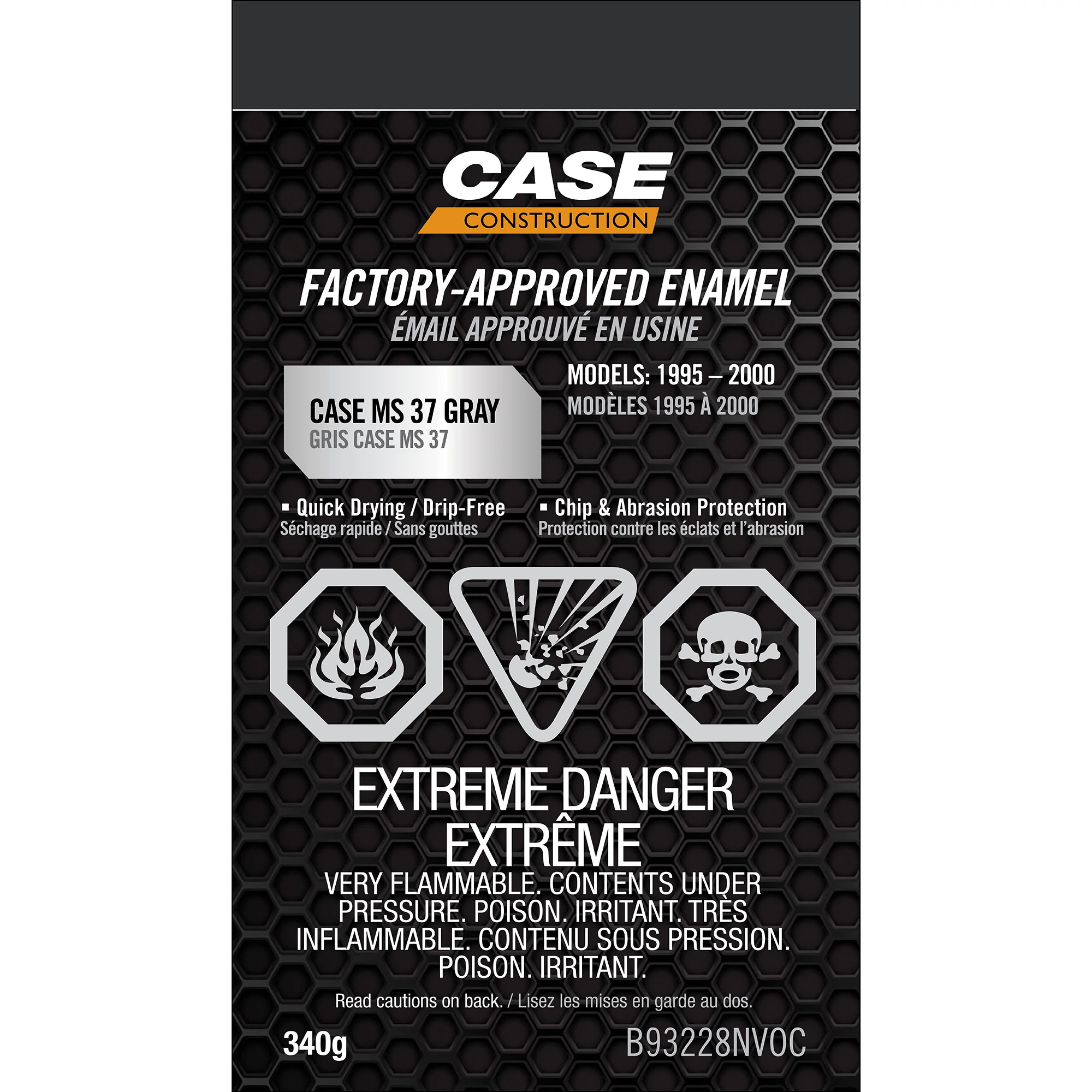 Peinture émail MS 37 gris - Faible taux de VOC - Diffuseur aérosol de -12 oz/ 340 g | CASECE | CA | FR