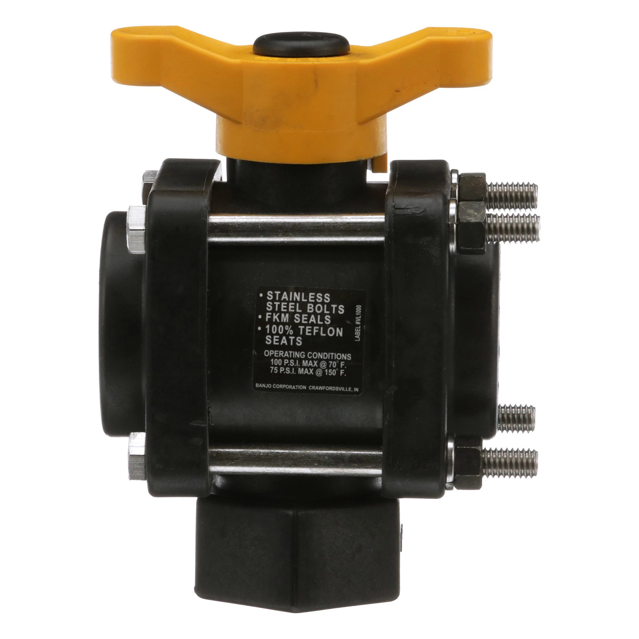 Válvula Banjo de 3 vias - Poli preto