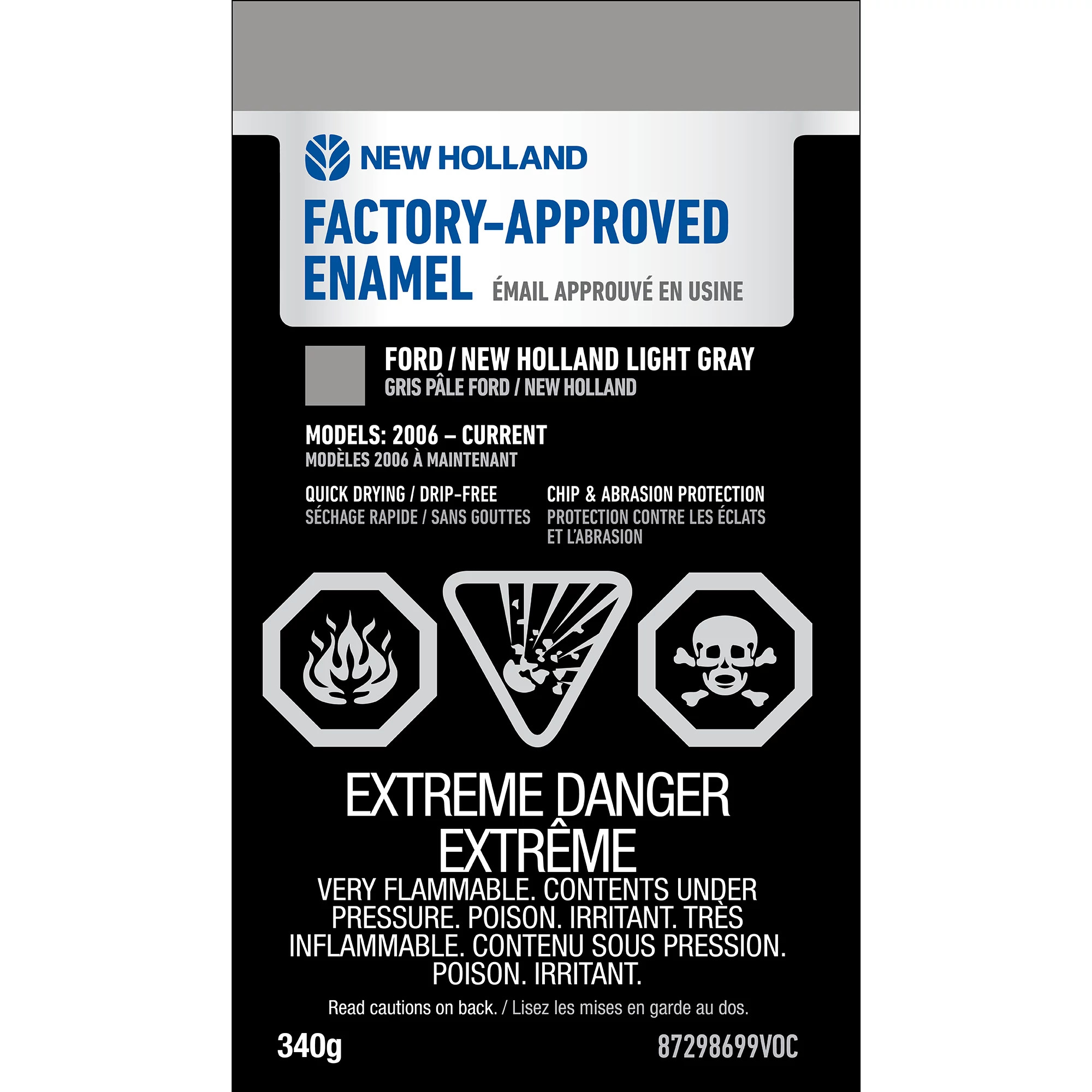 Light Gray Enamel Paint - Low VOC - 12 oz/340 g Spray Can | NEWHOLLANDCE | CA | EN