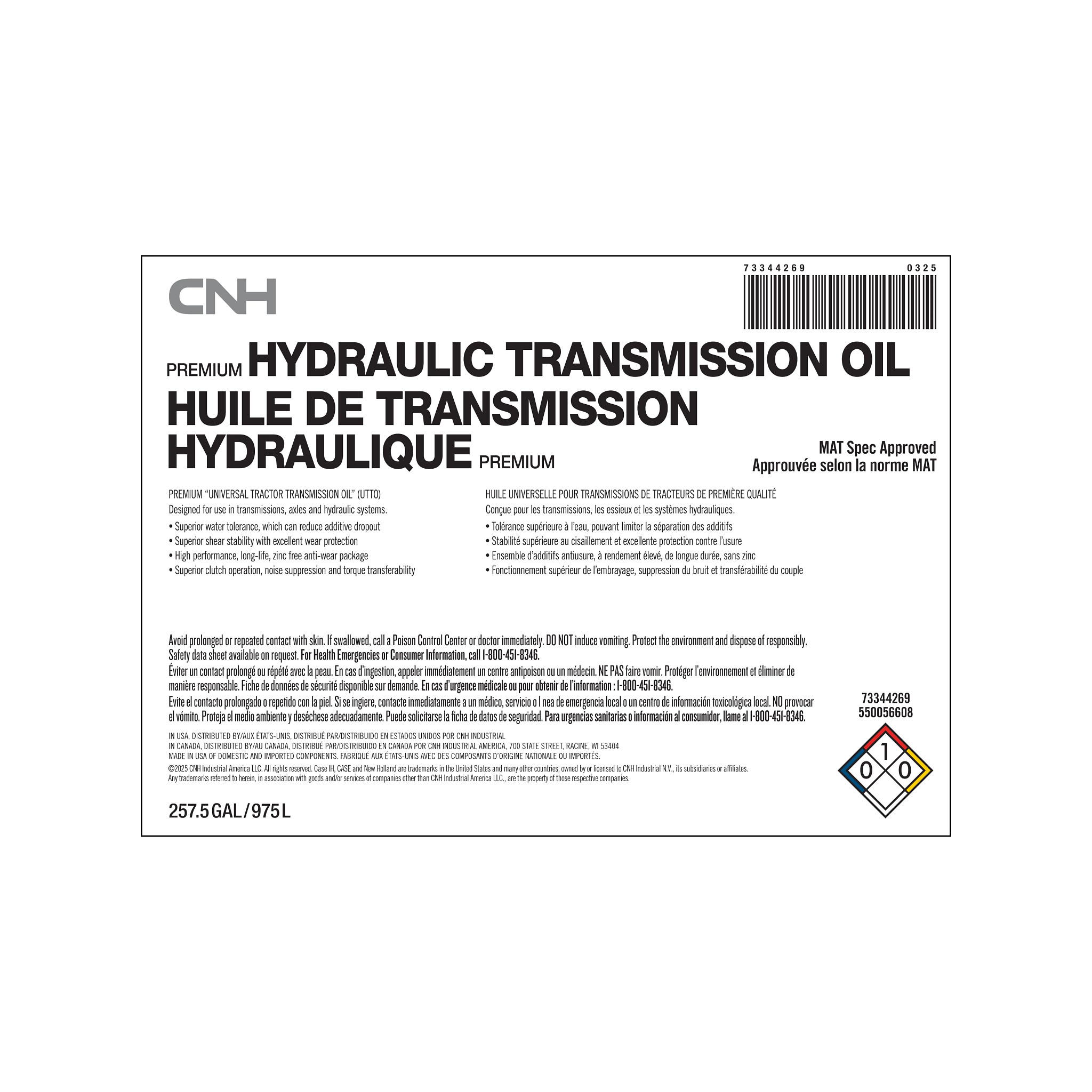 HYDRAULIC OIL | NEWHOLLANDAG | CA | EN