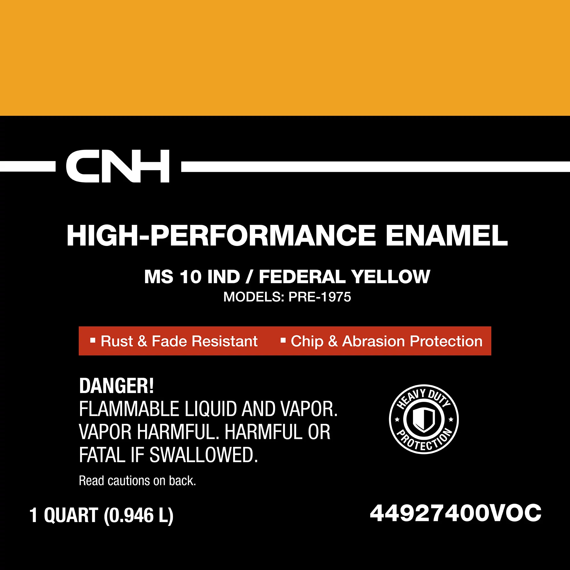 MS 10 Ind/Federal Yellow Enamel Paint - Low VOC - 1 qt/946 ml Can | CASECE | CA | EN