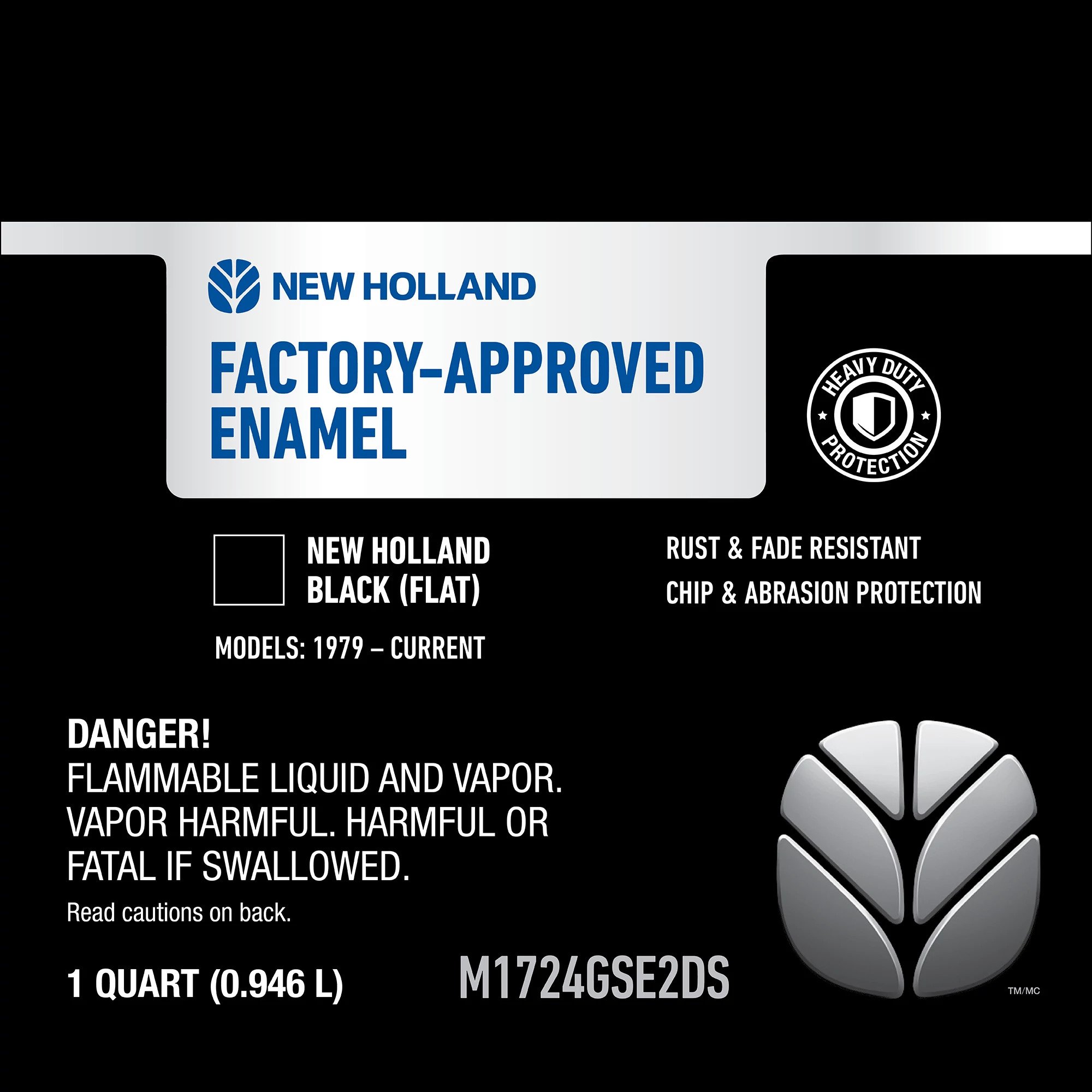 Flat Black Enamel Paint - 1 qt/946 ml Can | NEWHOLLANDCE | CA | EN