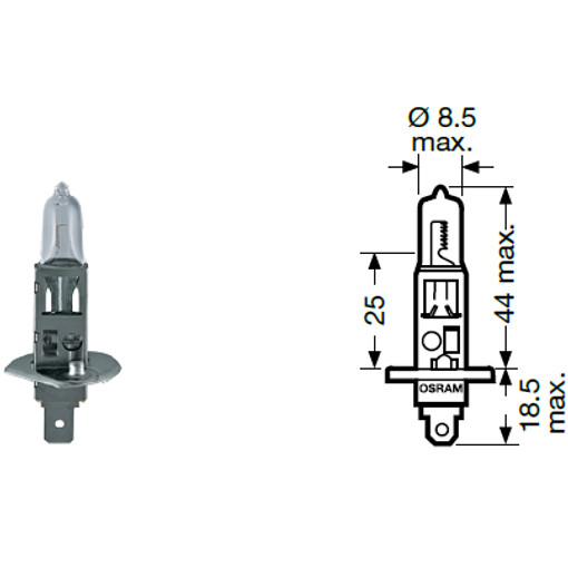 Lâmpada H1 - Filamento único - 24 V - 70 W