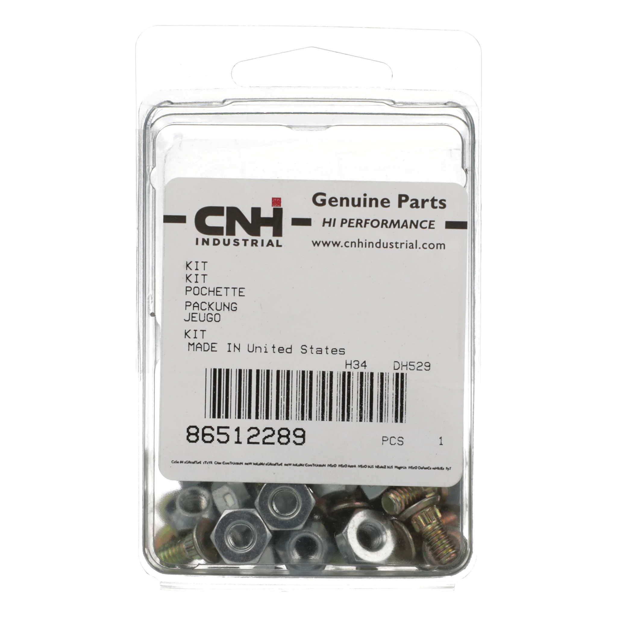 Kit de parafusos e porcas de 1/2"