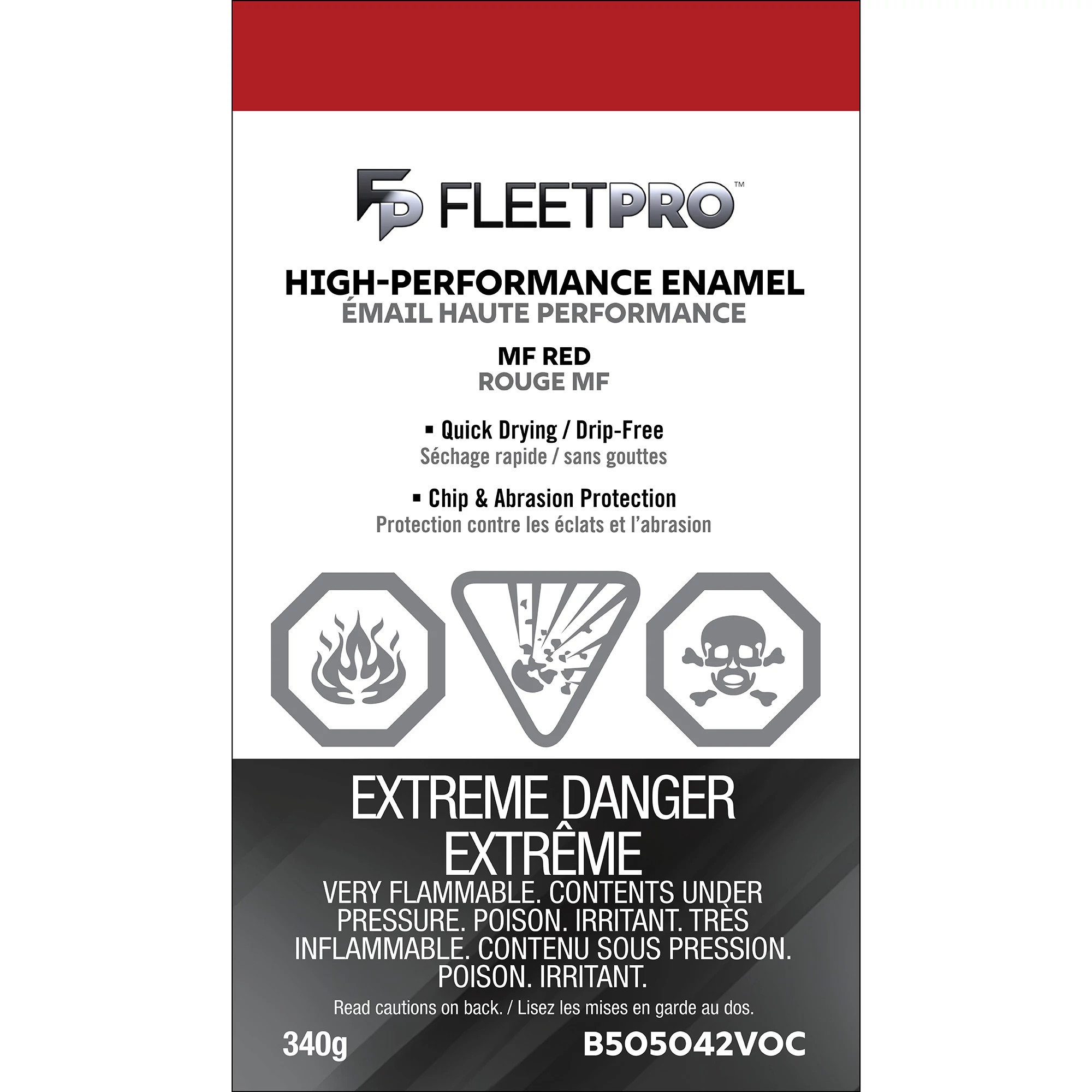 Peinture émail rouge MF - Faible taux de VOC - Diffuseur aérosol de 12 oz/ 340 g | CASECE | CA | FR