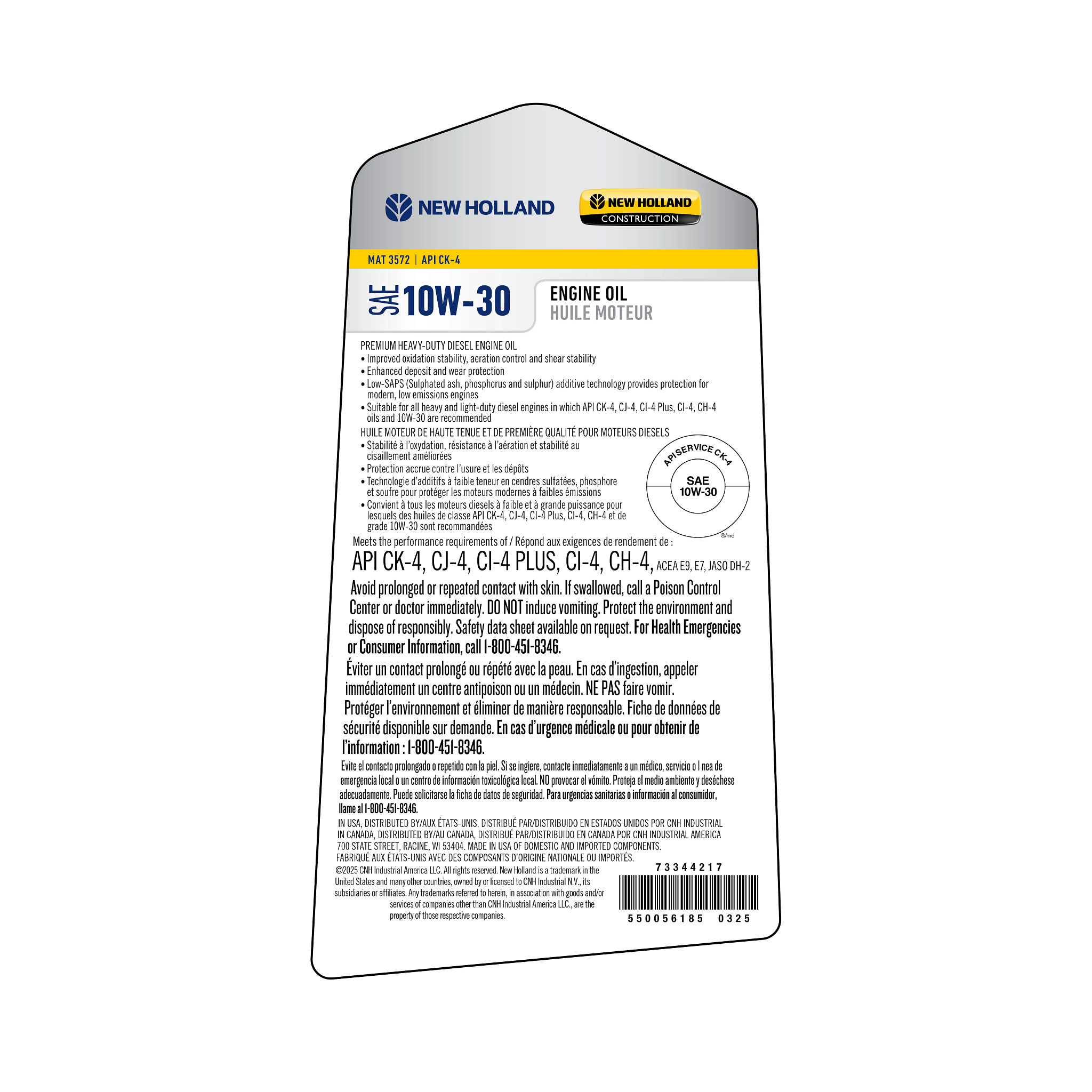 ENGINE OIL | NEWHOLLANDAG | CA | EN